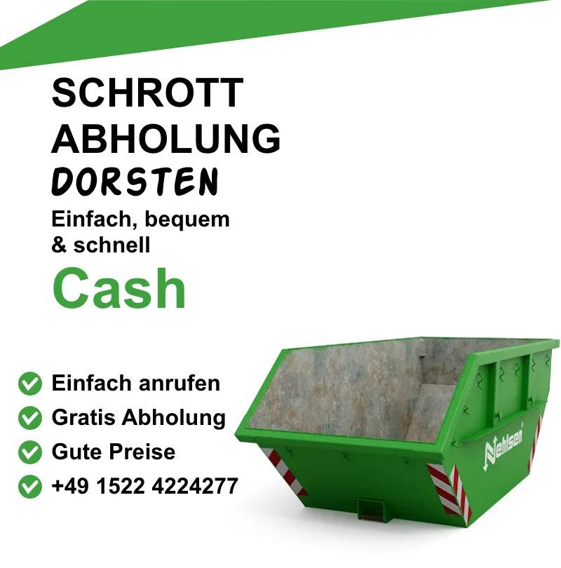 Schrottankauf Dorsten
Altmetallankauf in Dorsten
Schrotthandel Dorsten
Schrottabholung Dorsten